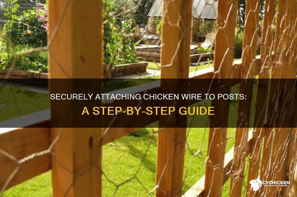 how to attach chicken wire to post