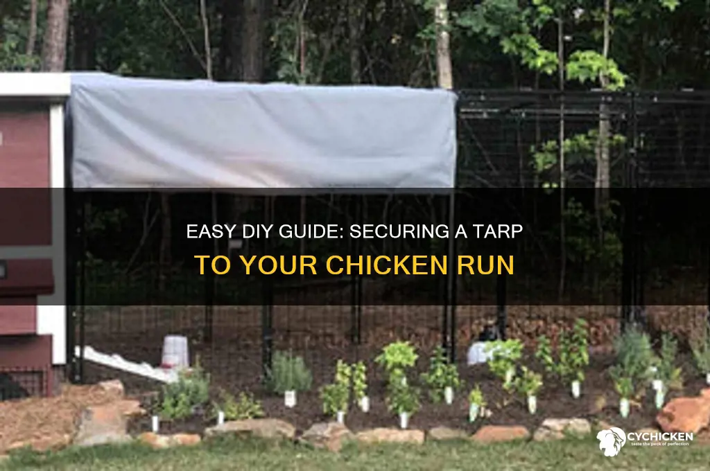 how to attach tarp to chicken run