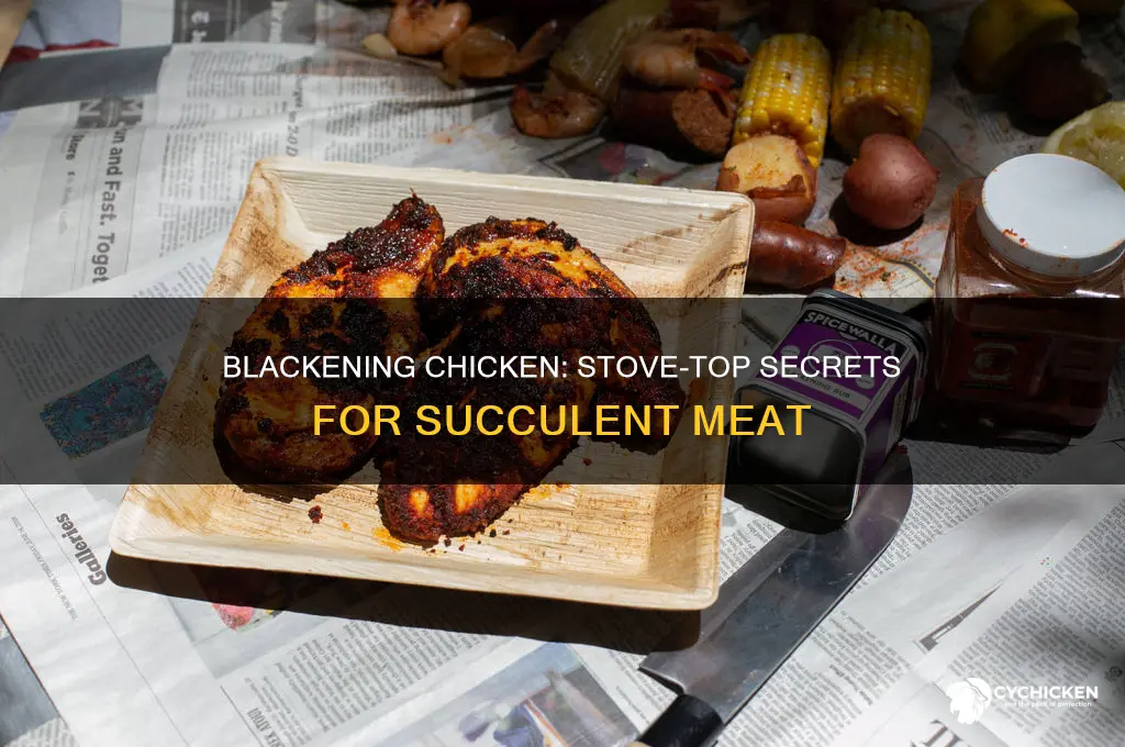 how to blacken chicken on stove top temperature