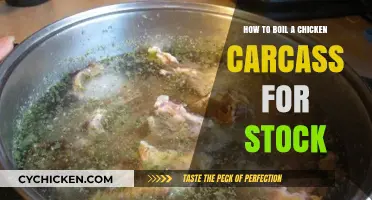 Creating Chicken Stock: Boiling Carcass for Rich Flavor