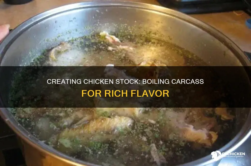 how to boil a chicken carcass for stock