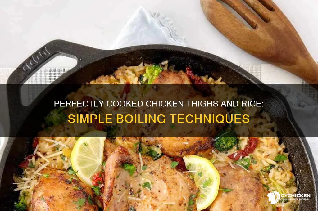 how to boil chicken thighs and rice