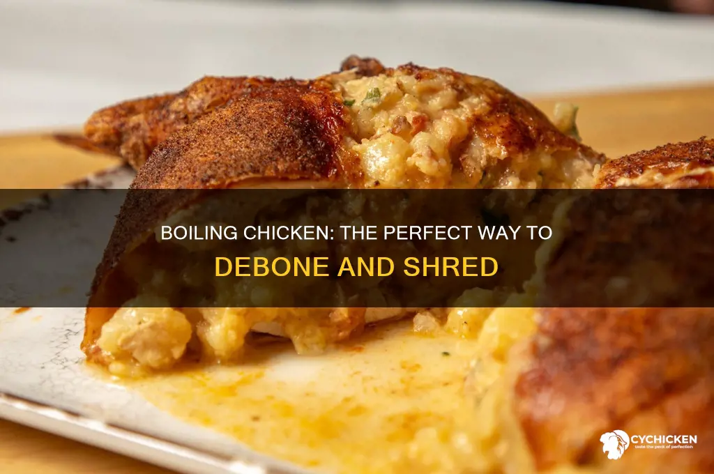 how to boil chicken to deborn for shredding