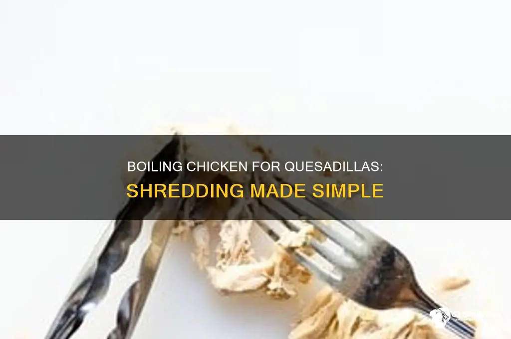 how to boil chicken to shred for quesadillas
