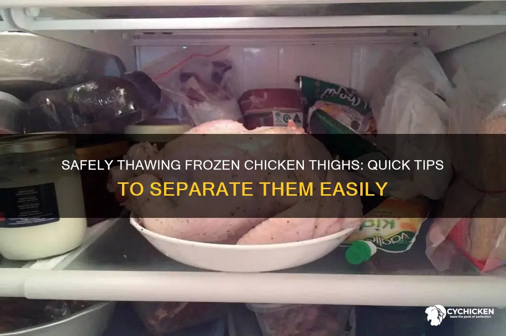 how to break apart a block of frozen chicken thighs