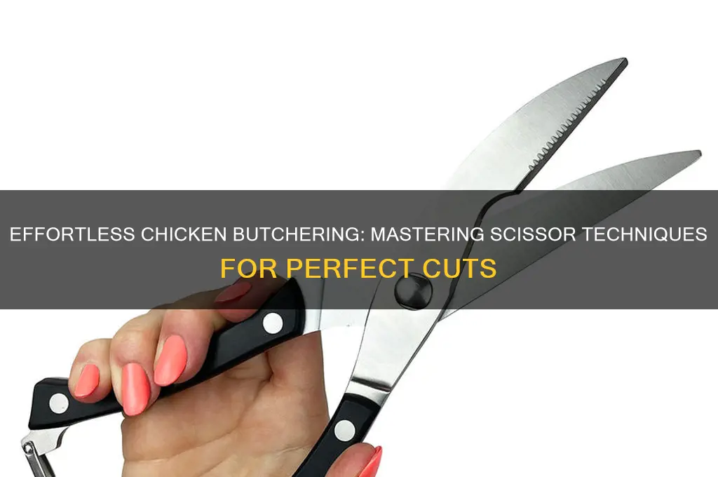 how to break down chicken with scissors