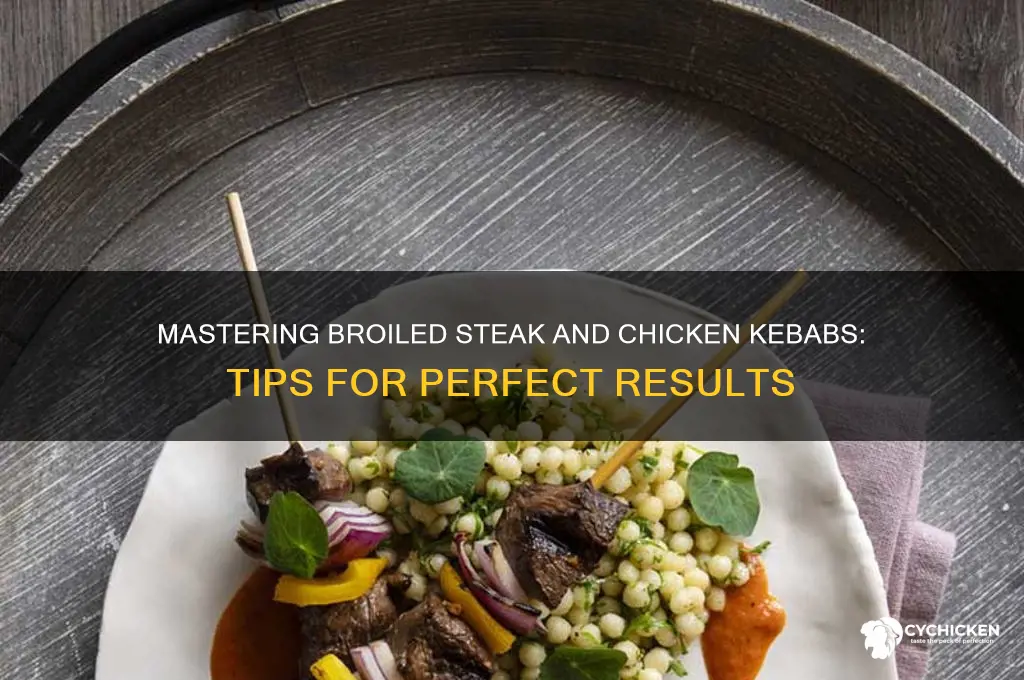 how to broil steak and chicken kebabs