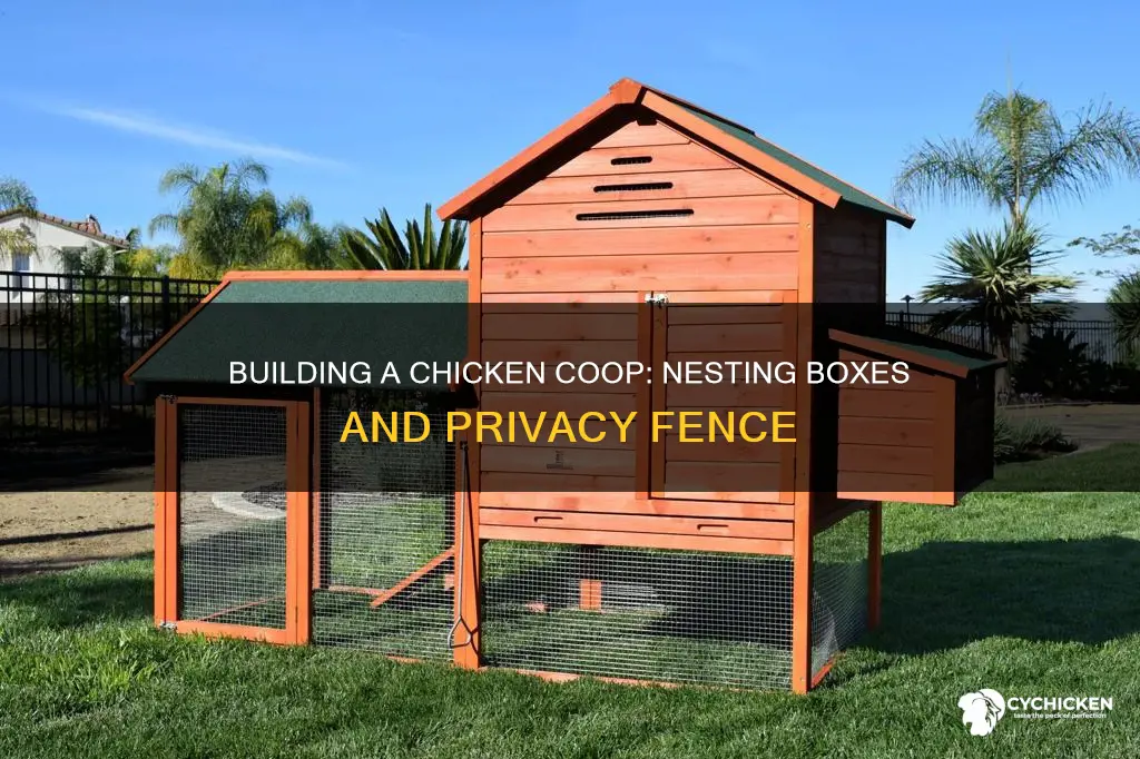 how to build a chicken against nesting boxes privacy fence