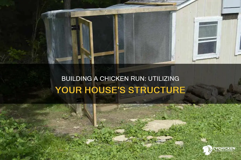 how to build a chicken run off existing house