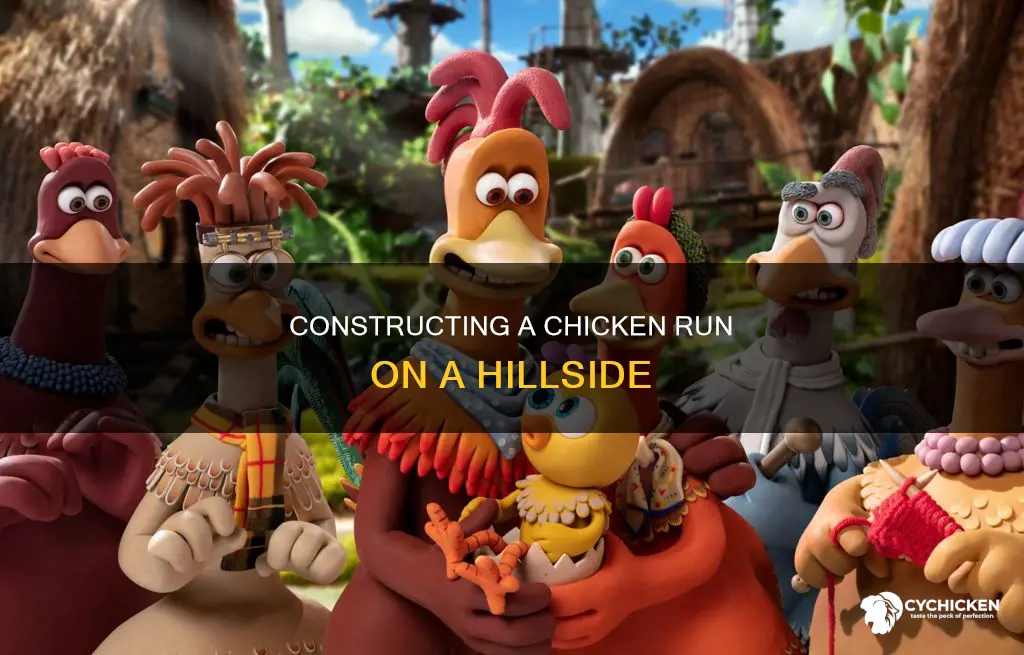 how to build a chicken run on a hill