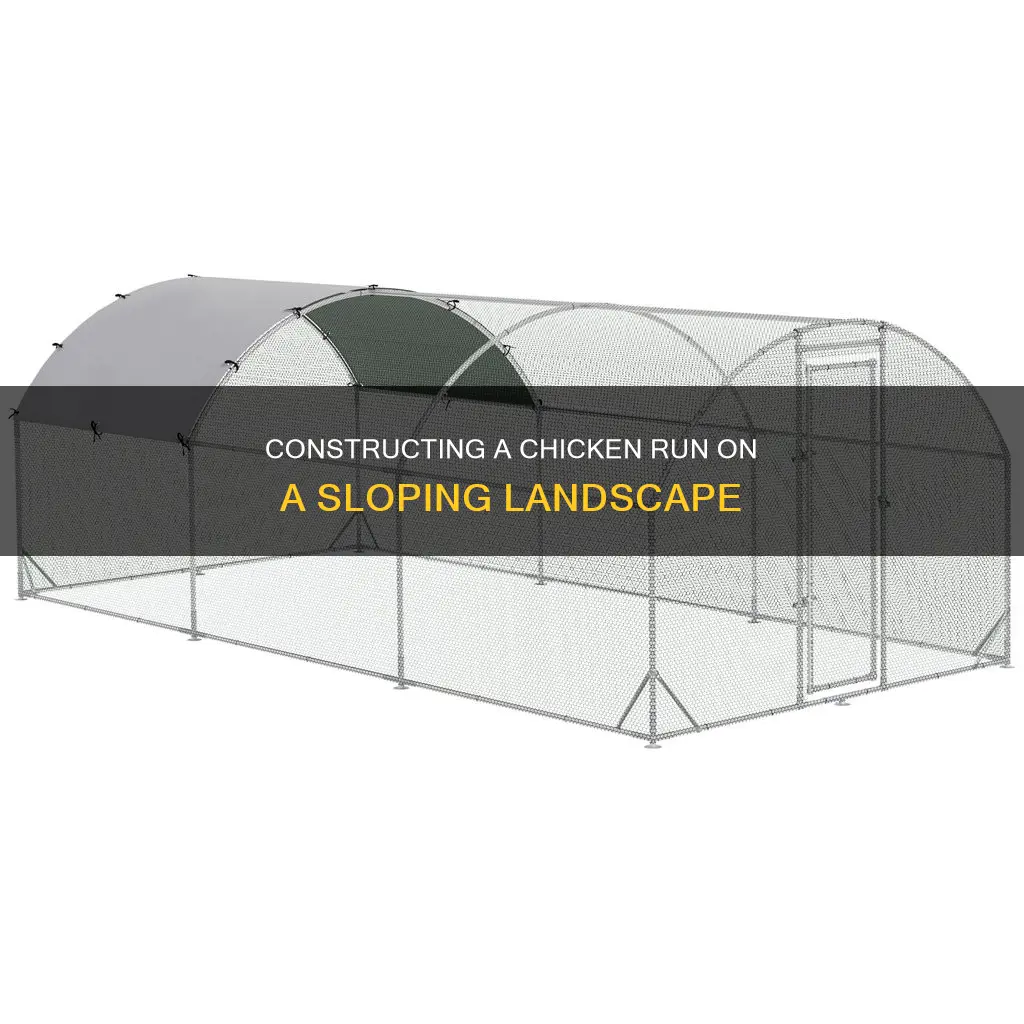 how to build a chicken run on a slope