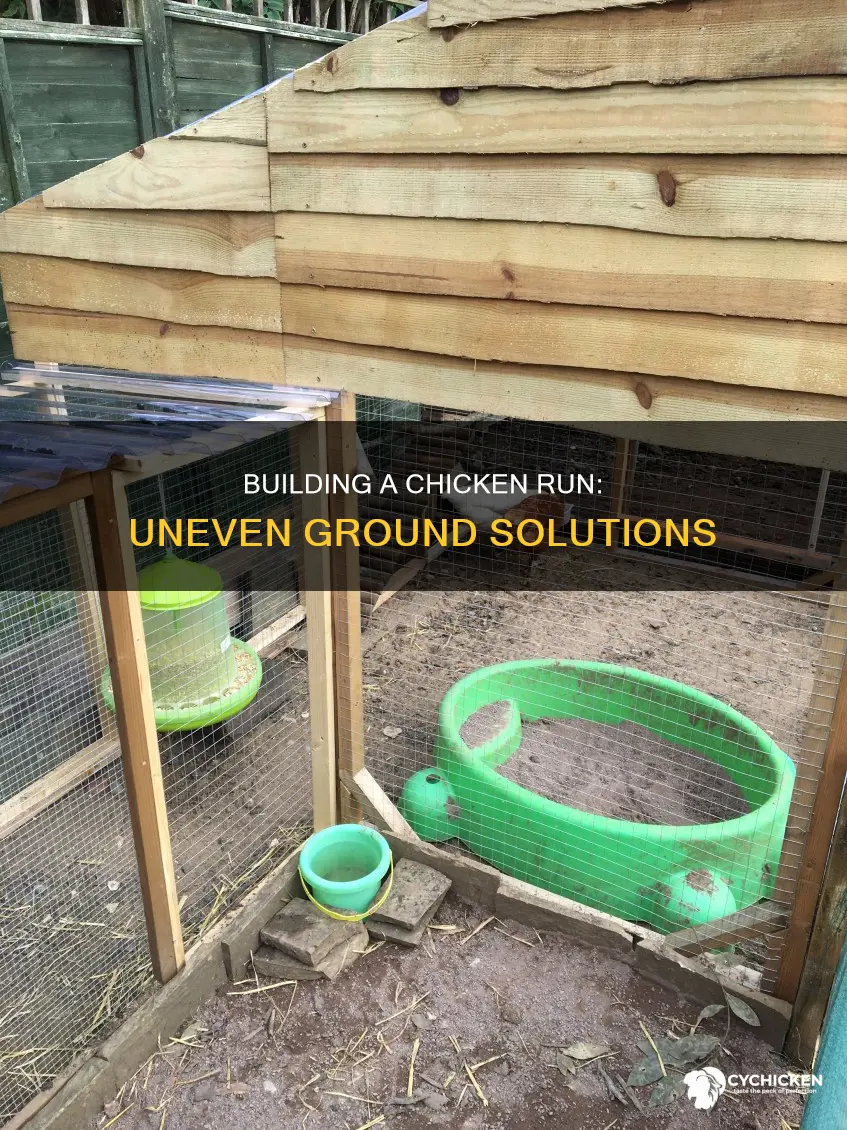 how to build a chicken run on uneven ground