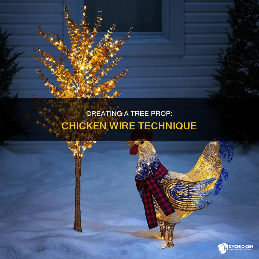 how to build a tree for stage with chicken wire