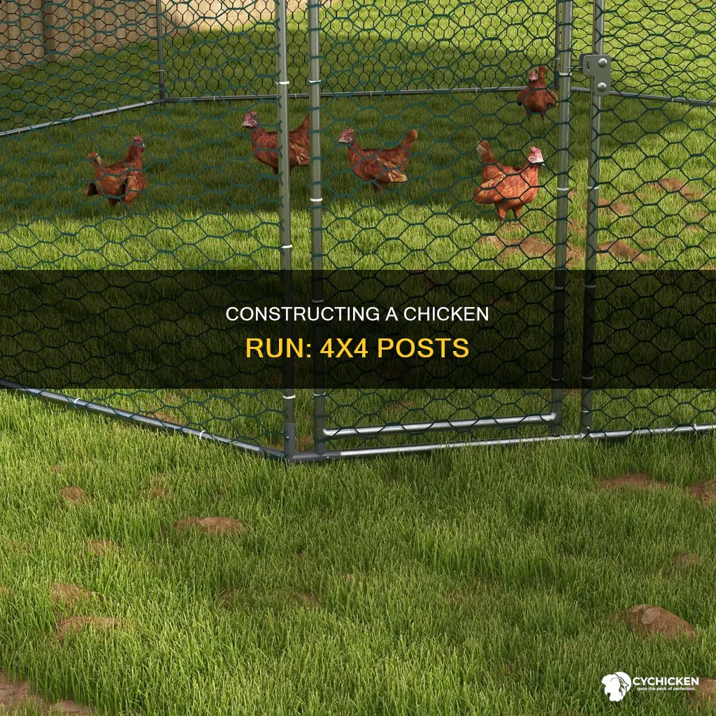 how to build chicken run 4 x 4 posts