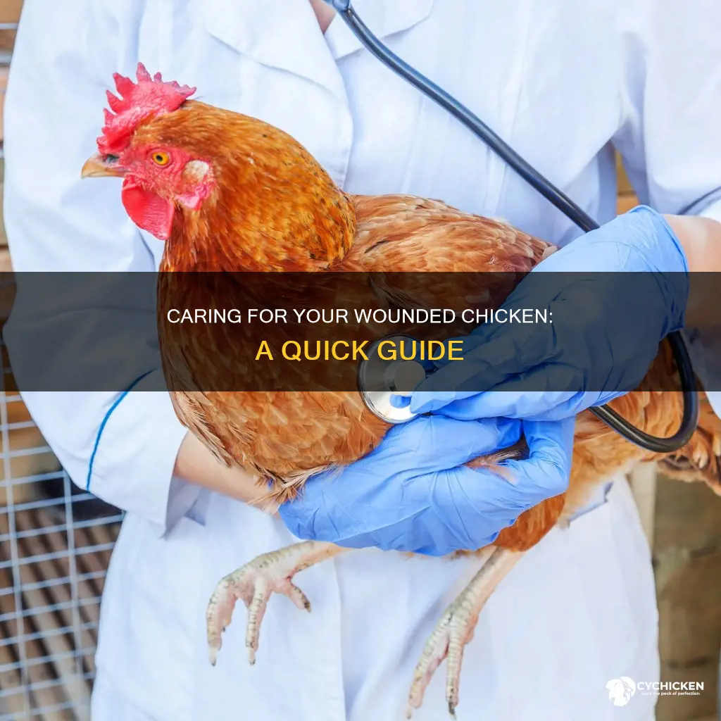 how to care for a wound on a chicken