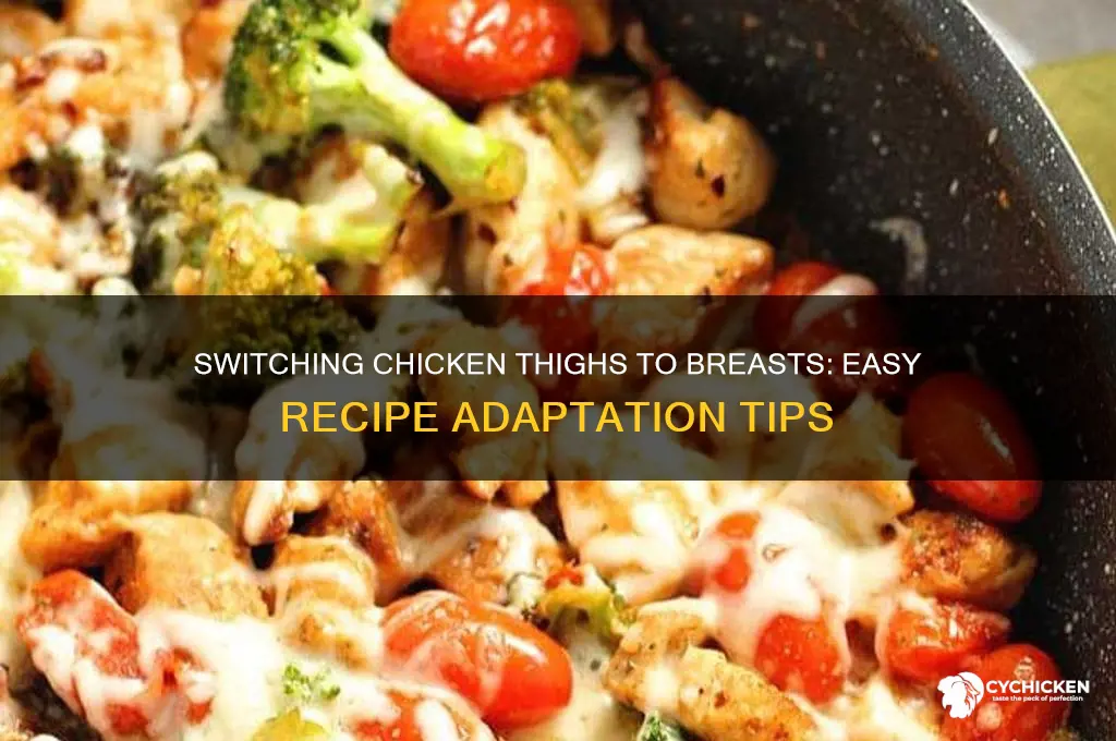 how to change chicken recipe from thighs to breasts