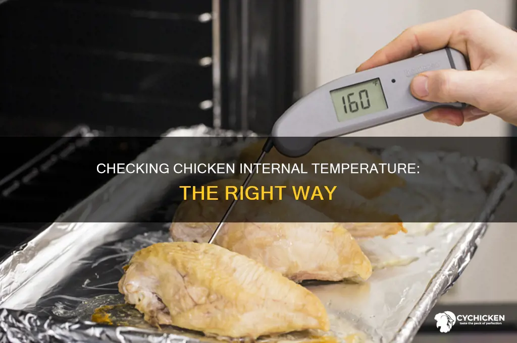 how to check the internal temperature of chicken