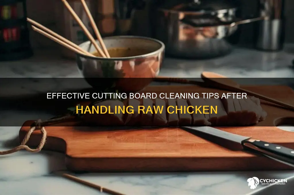 how to clean a cutting board after chicken