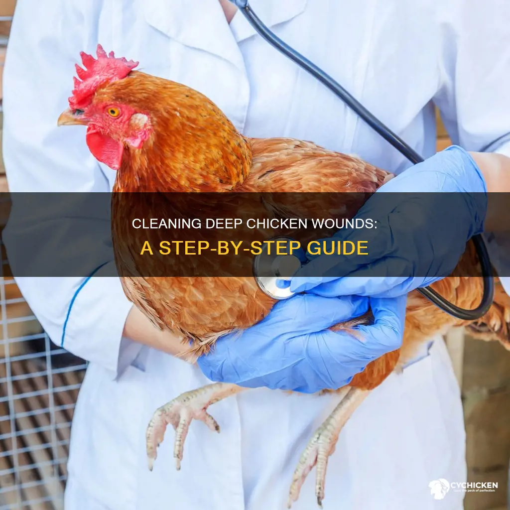how to clean a deep wound on a chicken