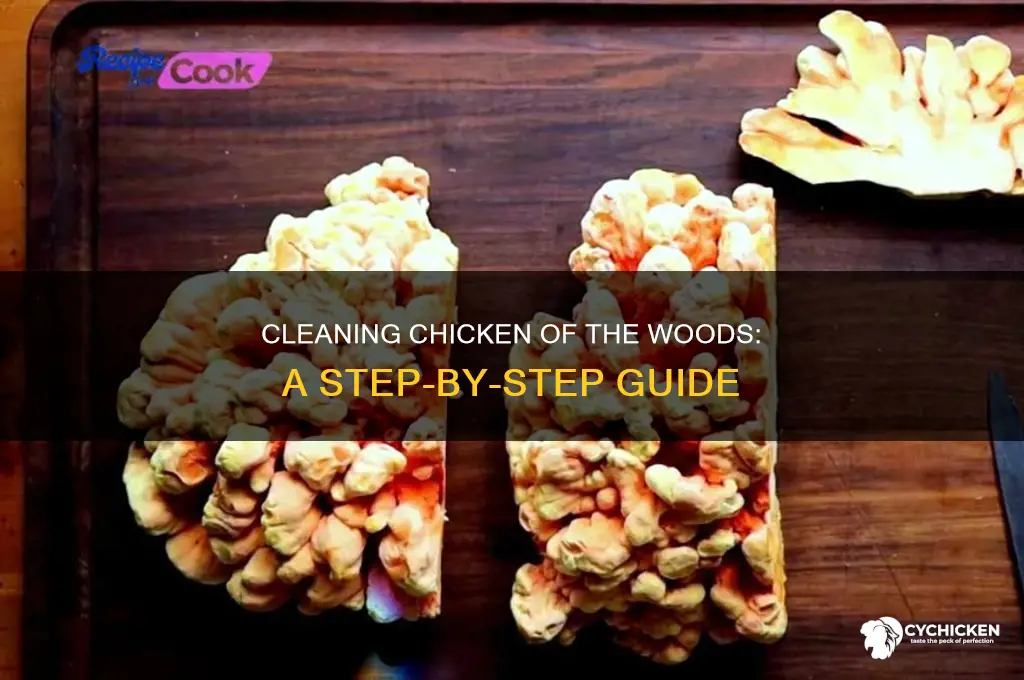 how to clean chicken in the woods mushrooms
