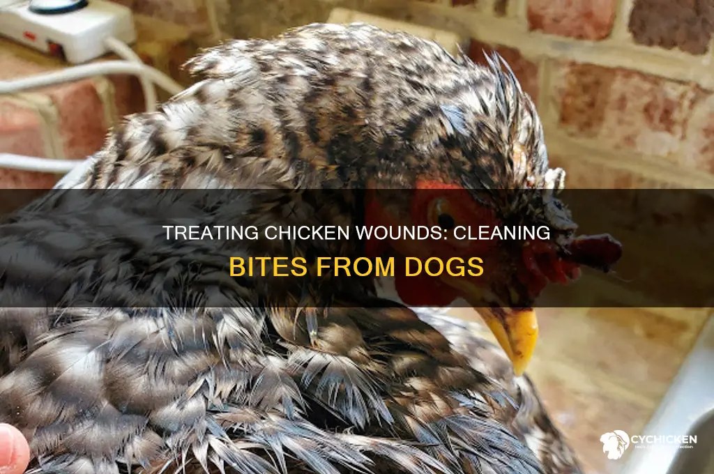 how to clean chicken wounds from dog bite
