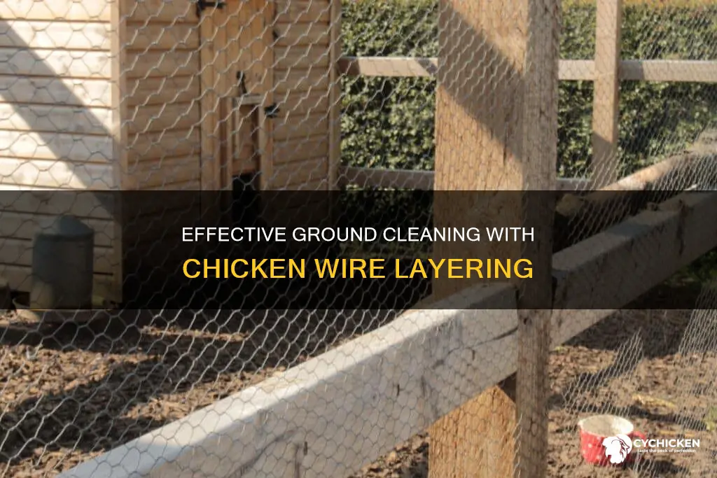 how to clean ground with a layer of chicken wire