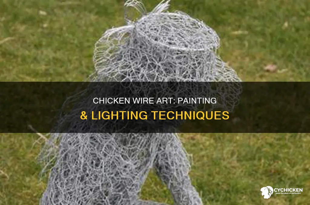 how to color and light chicken wire sculpture