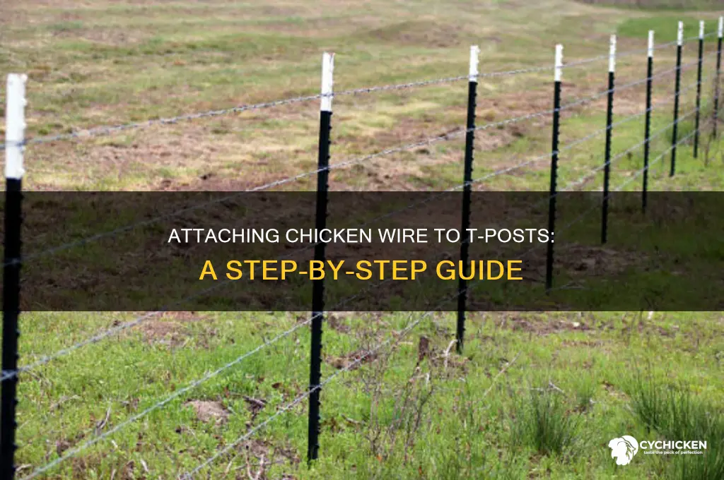 how to connect chicken wire to t post