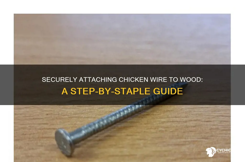how to connect chicken wire to wood