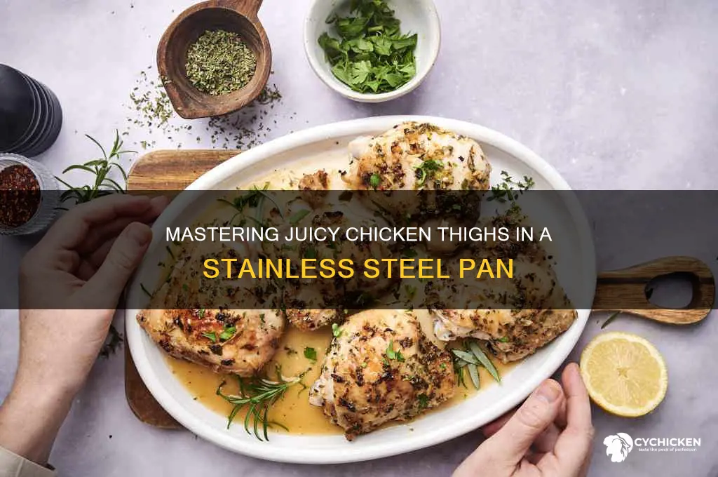 how to cook chicken thighs in a stainless steel pan