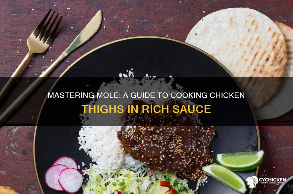 how to cook chicken thighs in mole sauce