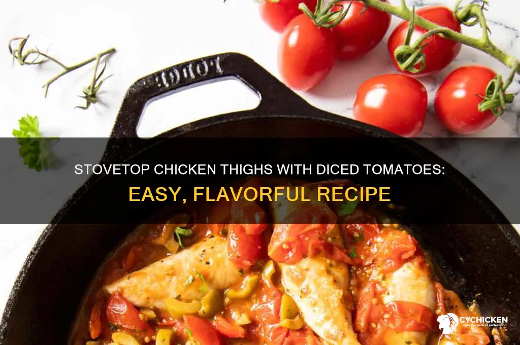 how to cook chicken thighs on stove with diced tomatoes