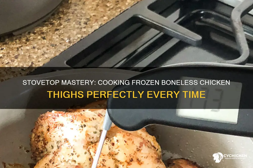 how to cook frozen boneless chicken thighs on stove