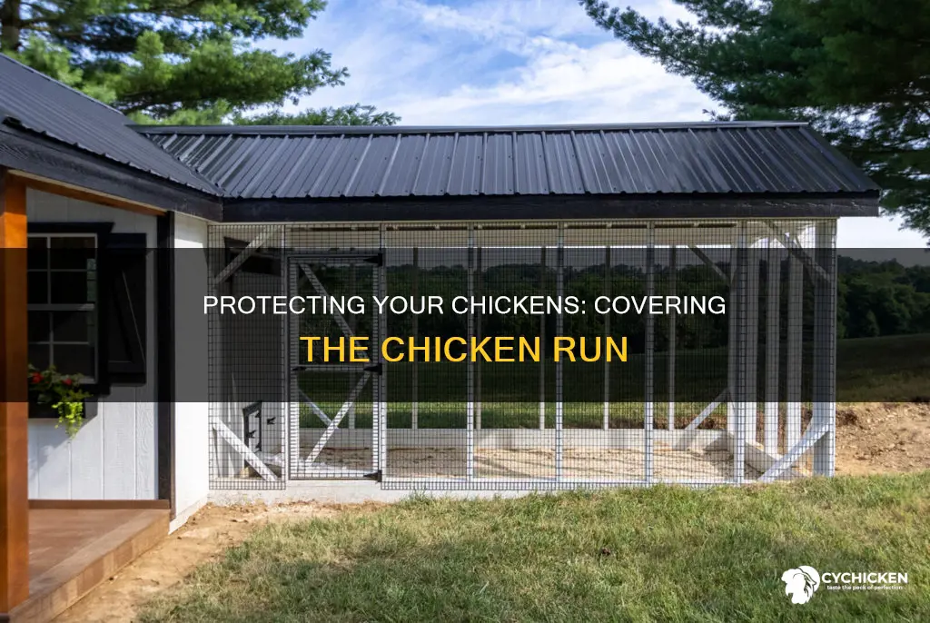 how to cover the top of a chicken run