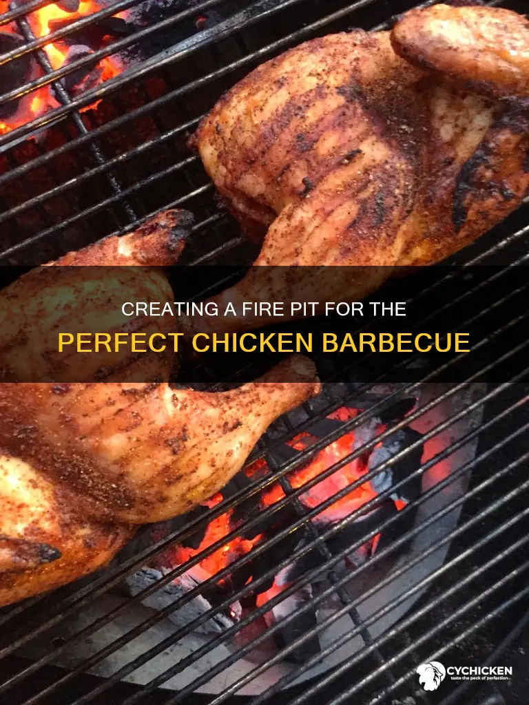 how to create a fire pit for a chicken barbecue