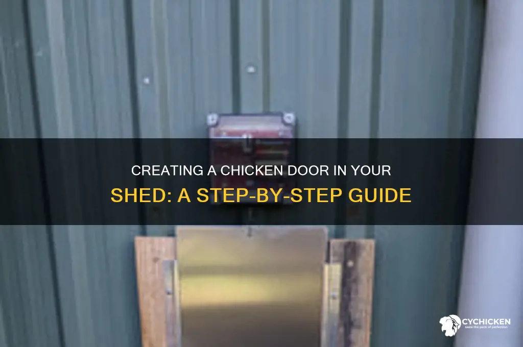 how to cut a chicken door in shed
