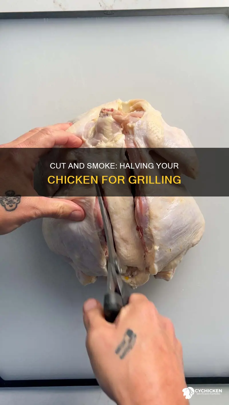 how to cut a chicken in half for smoking