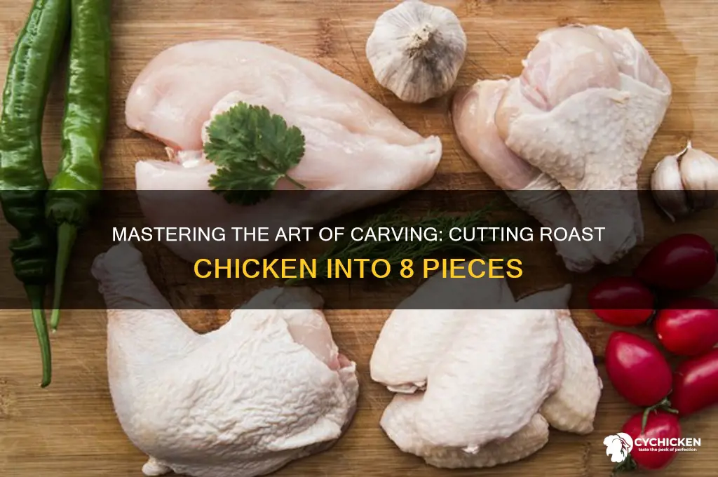 how to cut a roast chicken into 8 pieces
