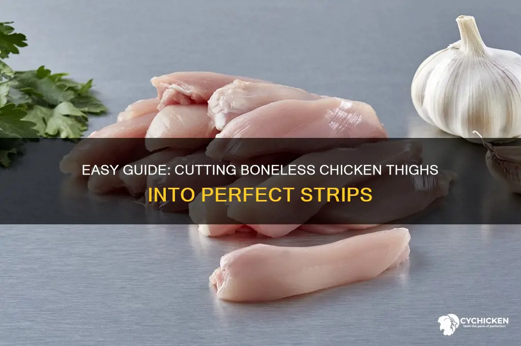 how to cut boneless chicken thighs into strips