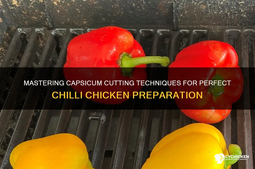 how to cut capsicum for chilli chicken