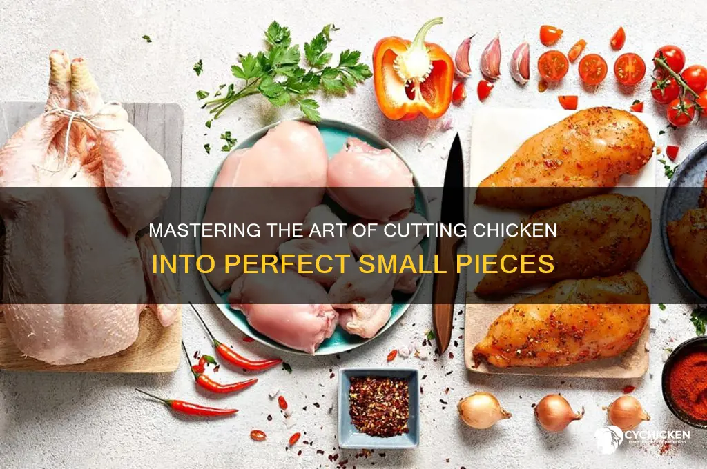 how to cut chicken into small pieces