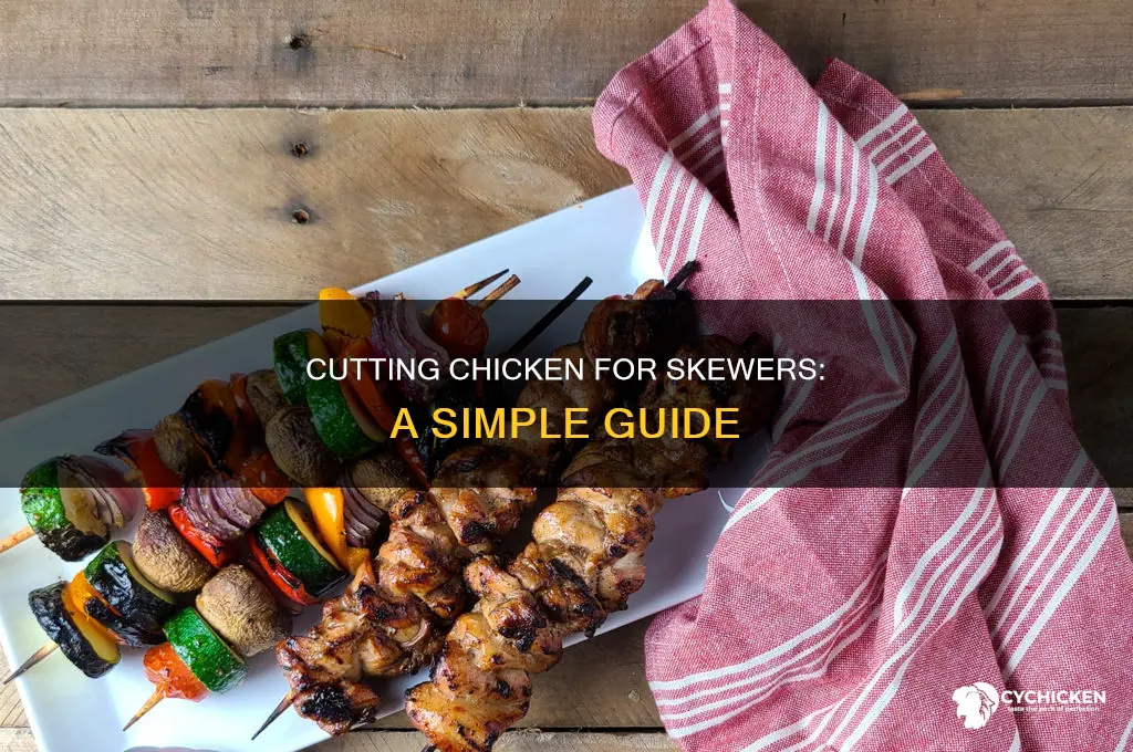how to cut chicken into strips for skewers