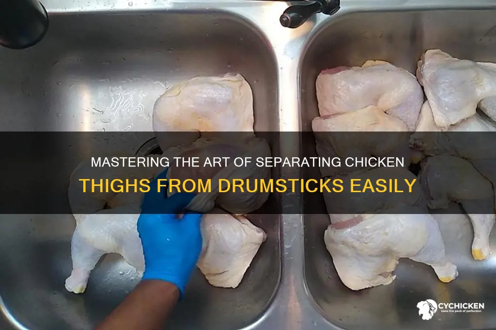 how to cut chicken thigh from drumstick