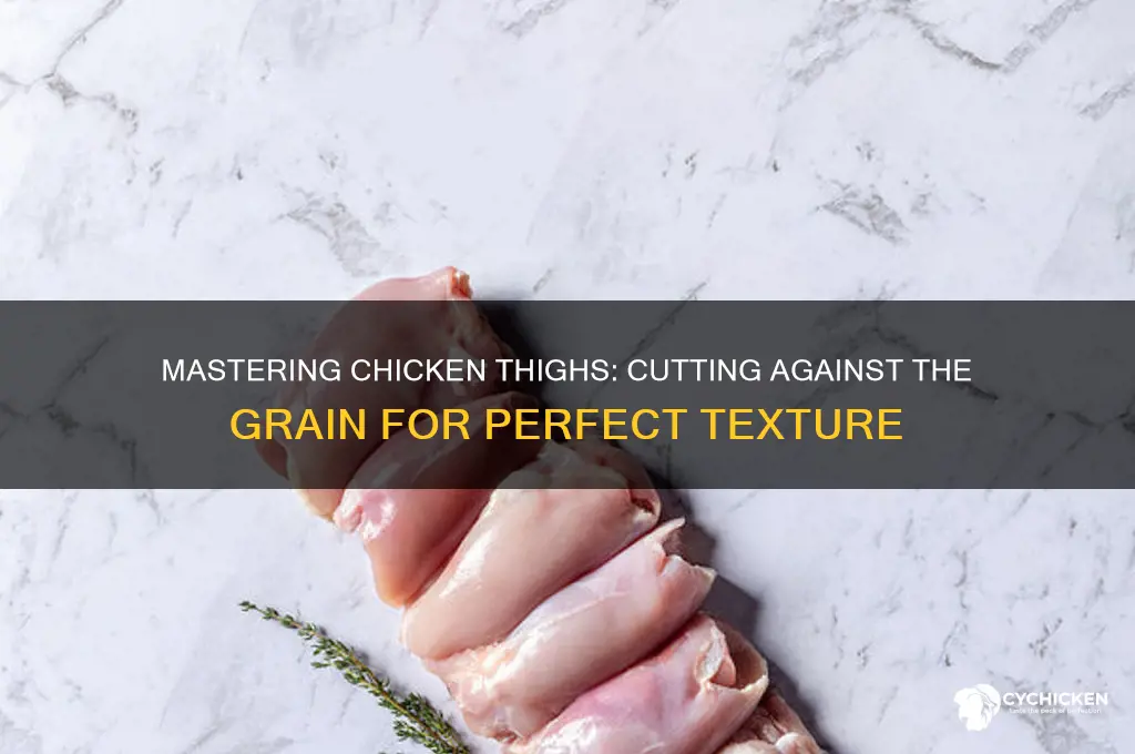 how to cut chicken thighs against the grain