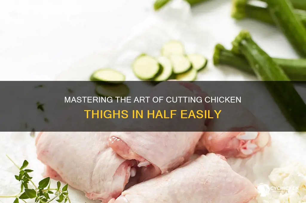 how to cut chicken thighs in half