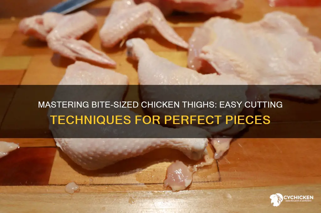 how to cut chicken thighs into bite size pieces