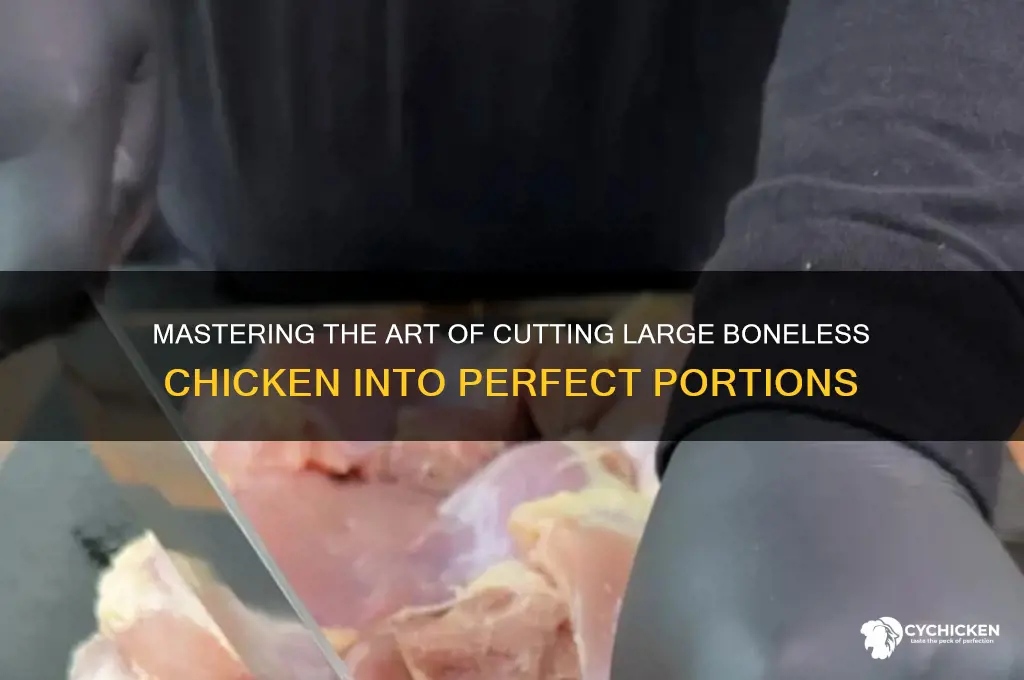 how to cut large boneless chicken down