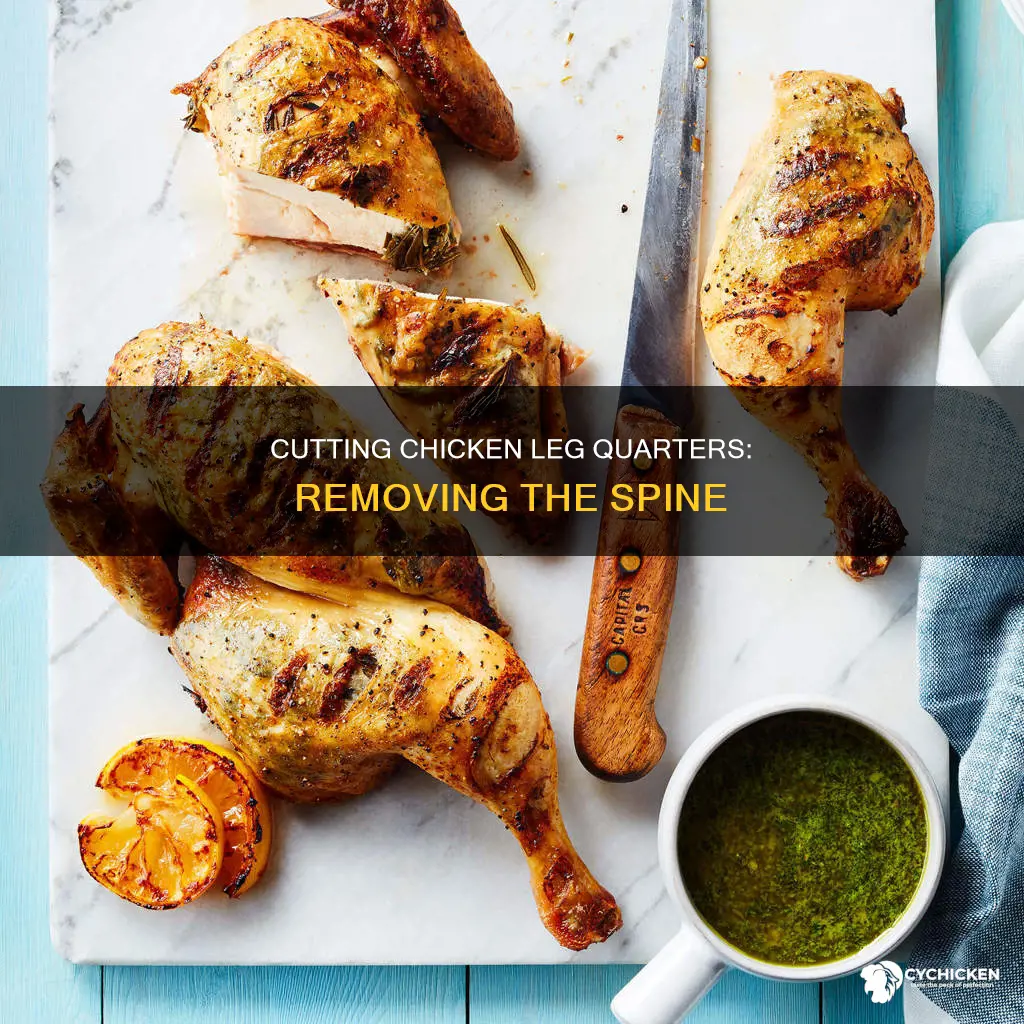 how to cut off spine from chicken leg quarter