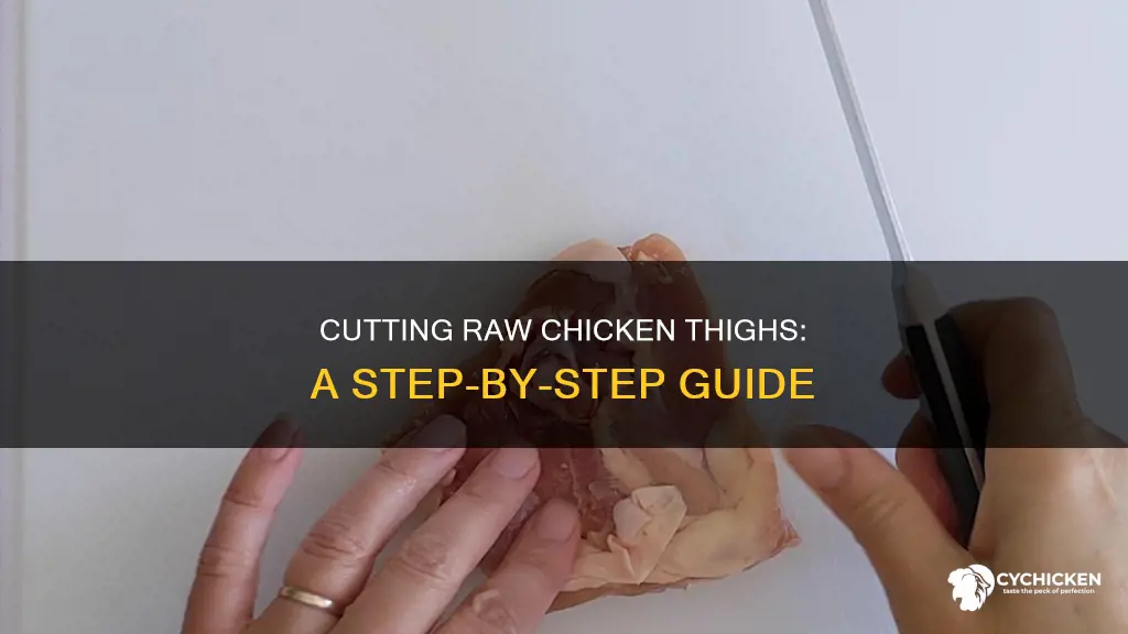 how to cut raw meat off of chicken thights
