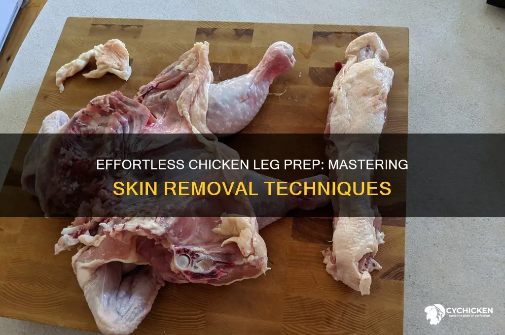 how to cut skin off chicken legs